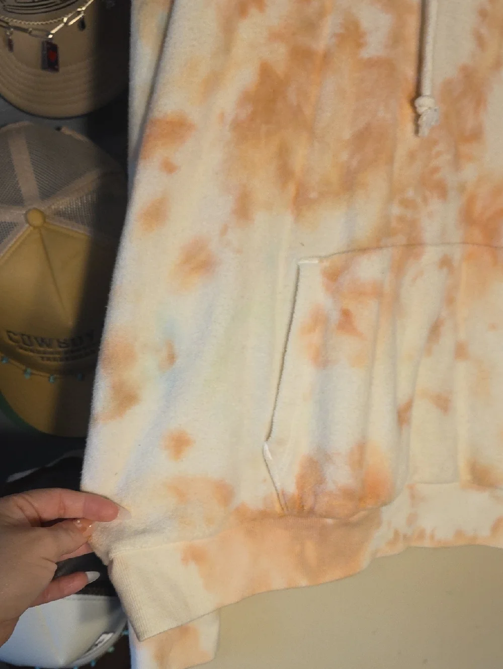 wild fable Women  Tie-Dye Hoodie in Cream & Orange And Blue - Picture 3 of 6